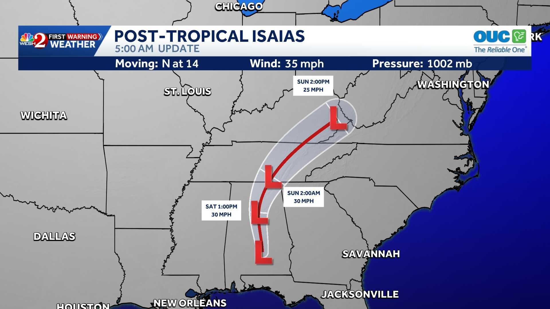 Post-tropical cyclone Isaias: Maps, spaghetti models — WESH 2 Orlando, Windermere Community news