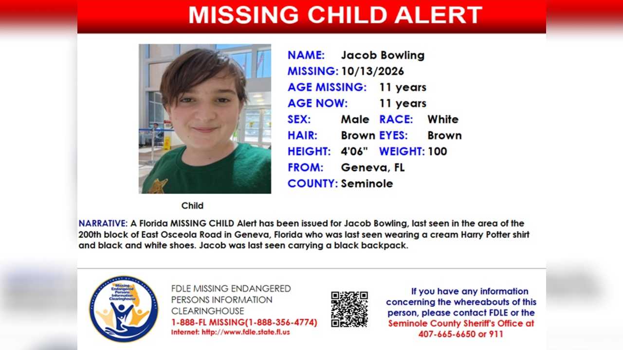 Missing child alert issued for 11-year-old Geneva boy — WESH 2 Orlando, Windermere Community news