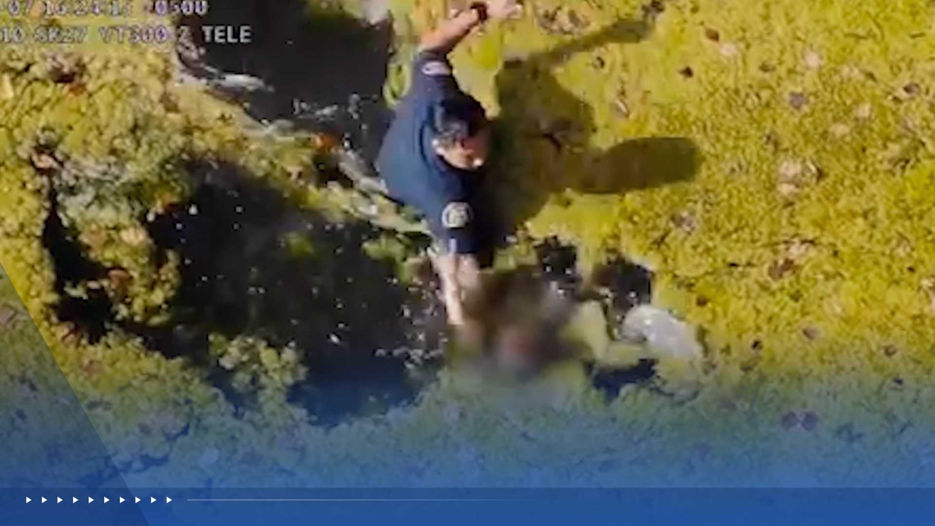 VIDEO: Officer races into pond to rescue struggling 5-year-old from murky waters — WESH 2 Orlando, Windermere Community news